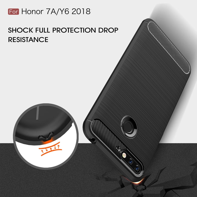 Brushed Texture Carbon Fiber Shockproof TPU for Huawei Honor 7A / Y6 (2018)