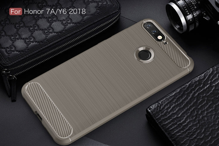 Brushed Texture Carbon Fiber Shockproof TPU for Huawei Honor 7A / Y6 (2018)