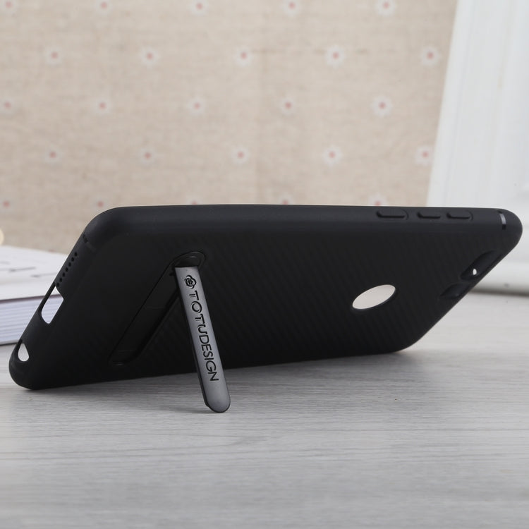 TOTUDESIGN Slim Series Carbon Fiber Texture TPU Case for Huawei Honor 8, with Holder