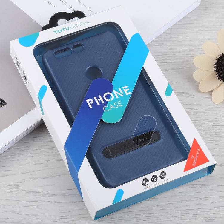 TOTUDESIGN Slim Series Carbon Fiber Texture TPU Case for Huawei Honor 8, with Holder