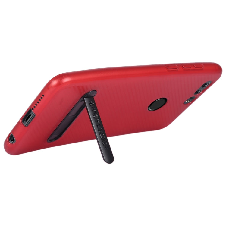 TOTUDESIGN Slim Series Carbon Fiber Texture TPU Case for Huawei Honor 8, with Holder