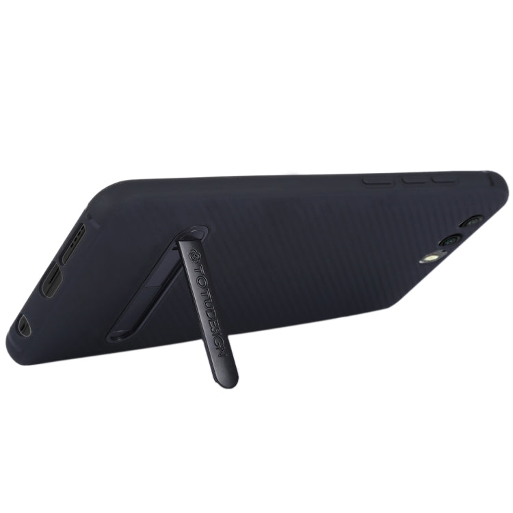 TOTUDESIGN Slim Series Carbon Fiber Texture TPU Case for Huawei Honor 9, with Holder