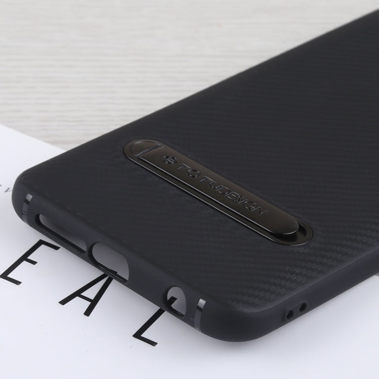 TOTUDESIGN Slim Series Carbon Fiber Texture TPU Case for Huawei Honor 9, with Holder
