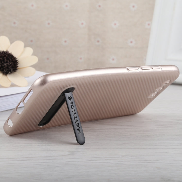 TOTUDESIGN Slim Series Carbon Fiber Texture TPU Case for Huawei Honor 9, with Holder