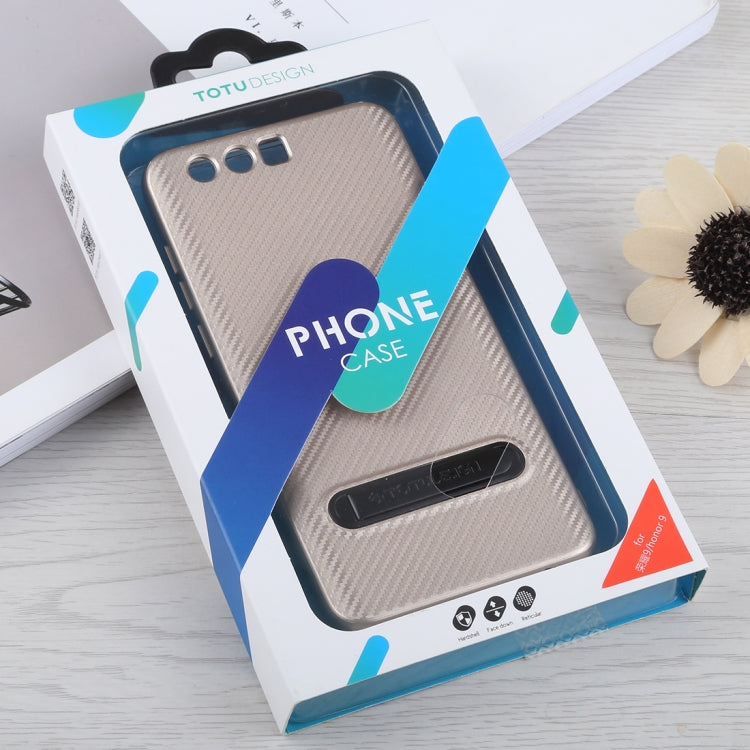 TOTUDESIGN Slim Series Carbon Fiber Texture TPU Case for Huawei Honor 9, with Holder