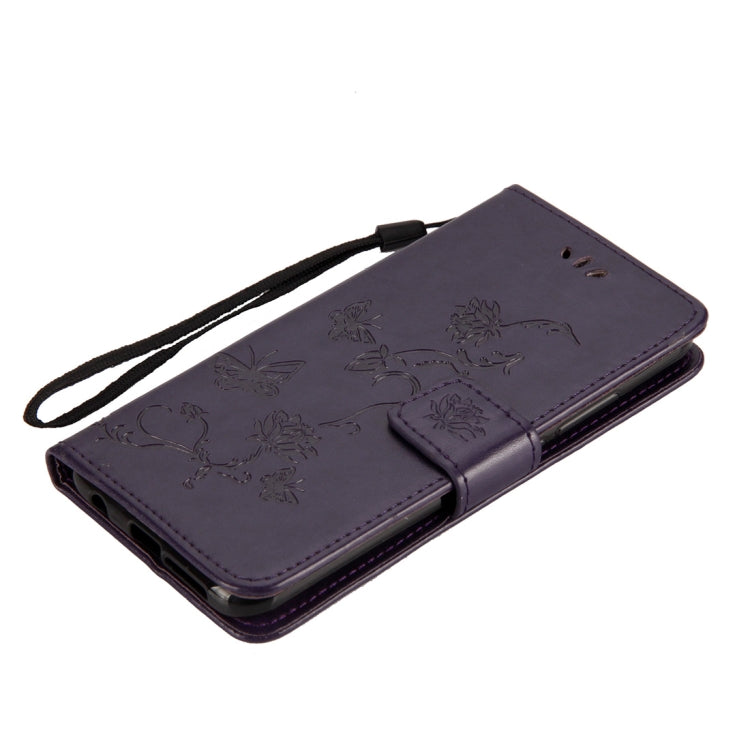 Lotus Butterfly Pattern Horizontal Flip Leather Case for Huawei Honor 10, with Holder & Card Slots & Wallet & Lanyard