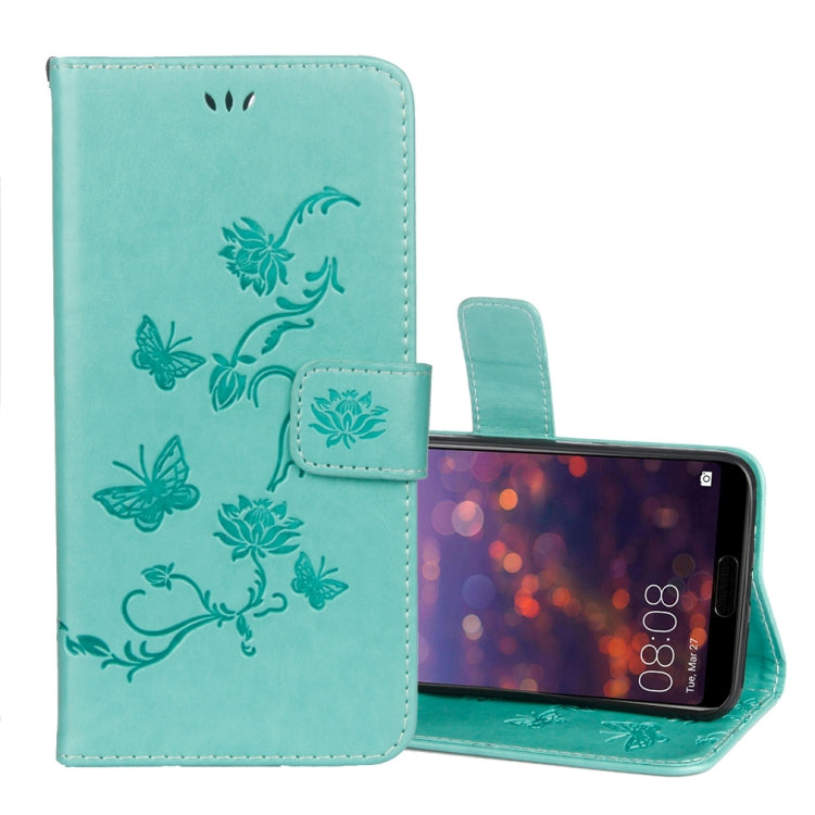 Lotus Butterfly Pattern Horizontal Flip Leather Case for Huawei Honor 10, with Holder & Card Slots & Wallet & Lanyard