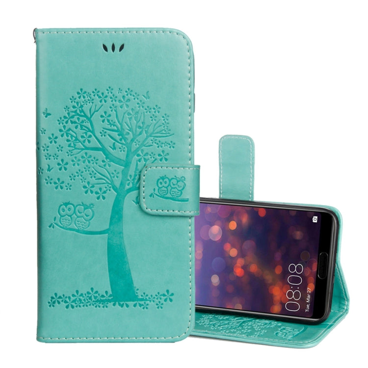 Owl Tree Pattern Horizontal Flip Leather Case for Huawei Honor 10, with Holder & Card Slots & Wallet & Lanyard