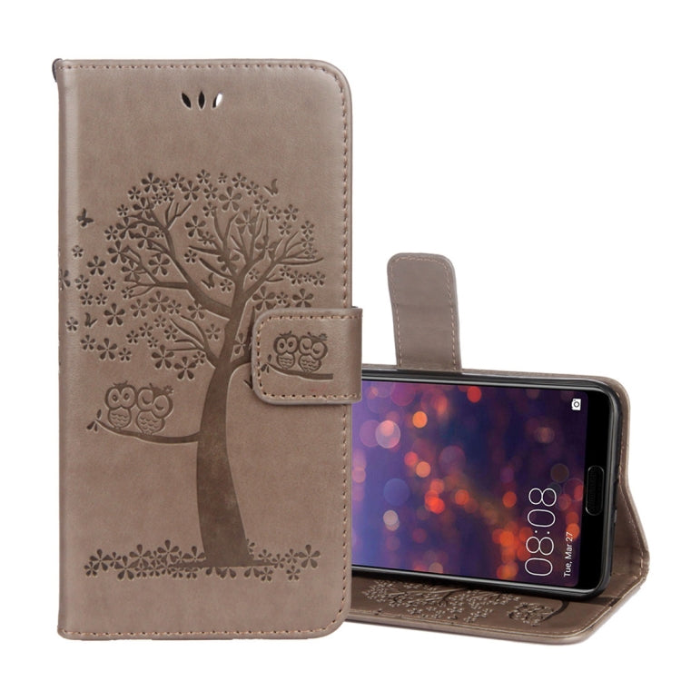 Owl Tree Pattern Horizontal Flip Leather Case for Huawei Honor 10, with Holder & Card Slots & Wallet & Lanyard