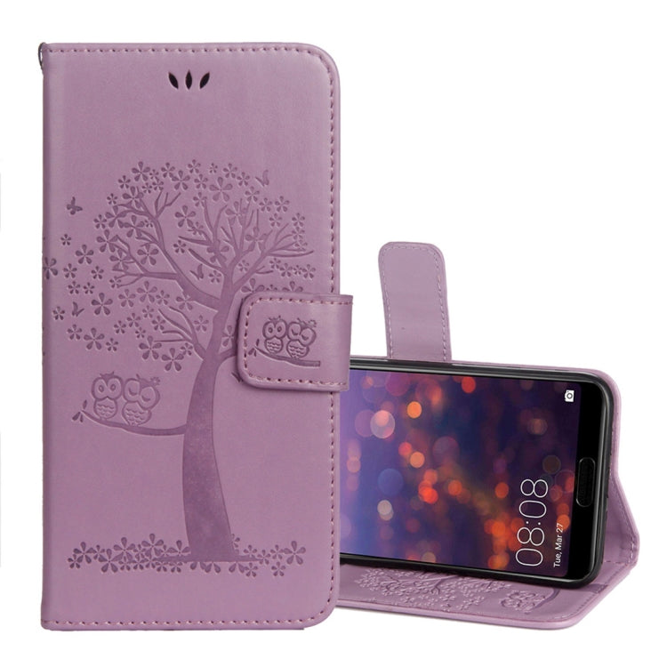 Owl Tree Pattern Horizontal Flip Leather Case for Huawei Honor 10, with Holder & Card Slots & Wallet & Lanyard