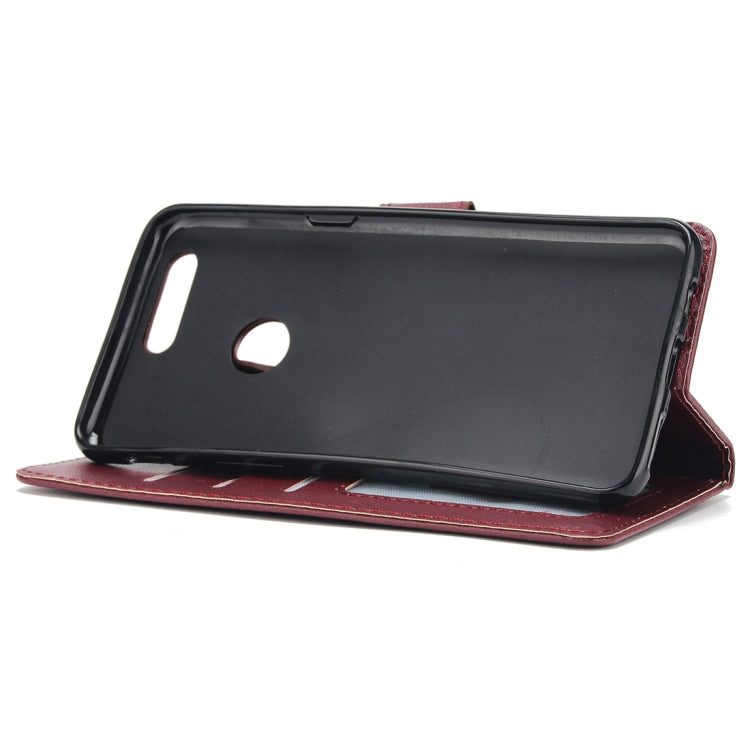 Knead Skin Texture Horizontal Flip Leather Case for Huawei P smart (Enjoy 7S), with Photo Frame & Holder & Card Slots & Wallet & Lanyard