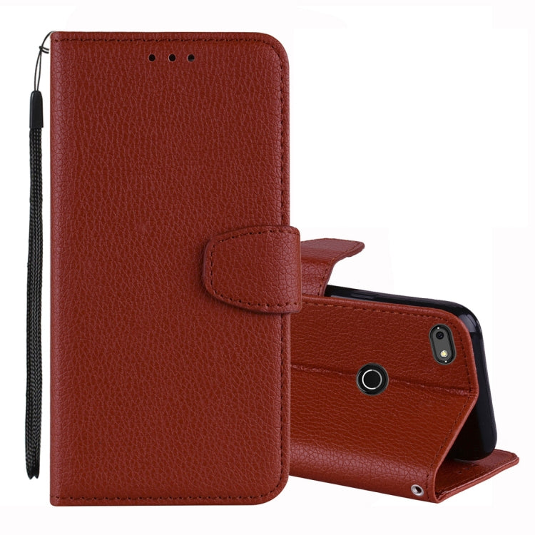 Litchi Texture Horizontal Flip Leather Case for Huawei P9 Lite mini & Enjoy 7 & Y6 Pro 2017 , with Wallet & Holder & Card Slots & Lanyard