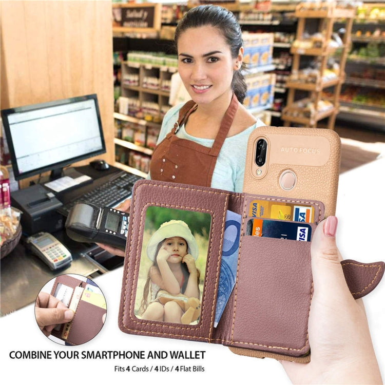 Leaf Style Magnetic Leather Case for Huawei P20 Lite / Nova 3e, with Holder & Card Slots & Wallet & Photo Frame