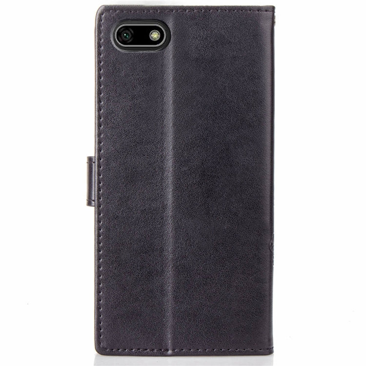 Lucky Clover Pressed Flowers Pattern Leather Case for Huawei Y5 Prime (2018), with Holder & Card Slots & Wallet & Hand Strap