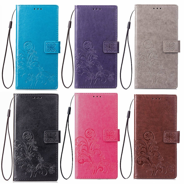 Lucky Clover Pressed Flowers Pattern Leather Case for Huawei Y5 Prime (2018), with Holder & Card Slots & Wallet & Hand Strap