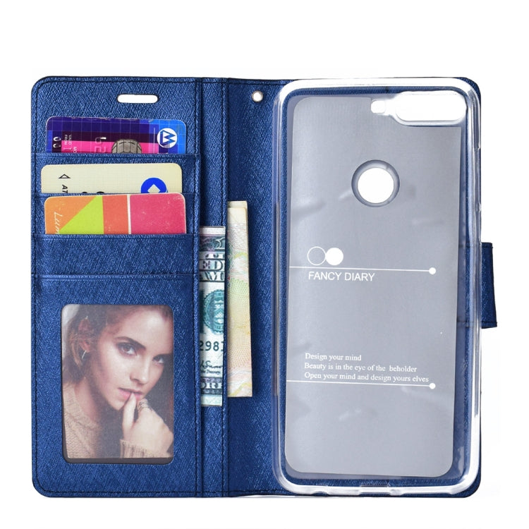 Silk Texture Horizontal Flip Leather Case for Huawei Y7 Prime (2018) / Honor 7C / Enjoy 8, with Holder & Card slots & Wallet & Photo Frame