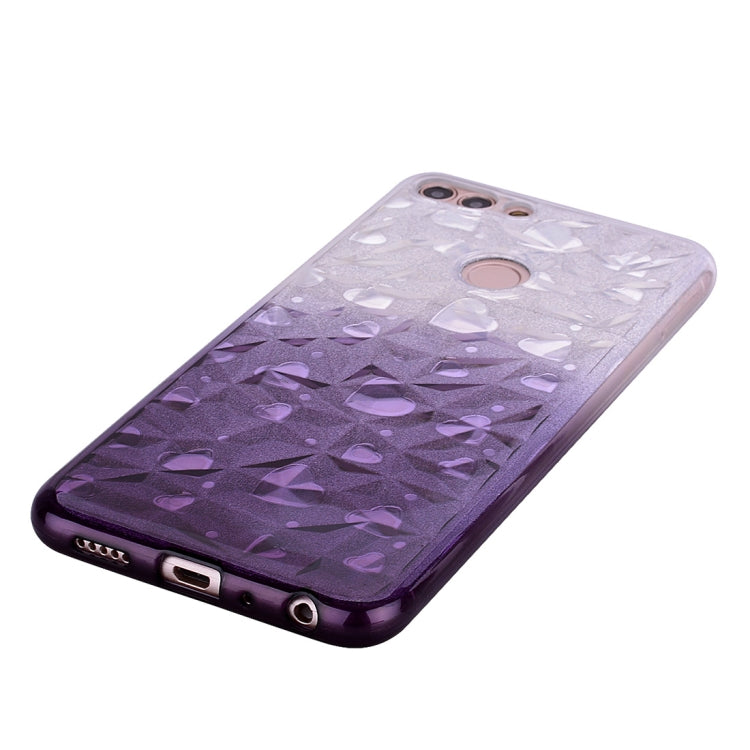 Heart Pattern Diamond Texture TPU Protector Back Cover Case for Huawei P smart (Enjoy 7S)