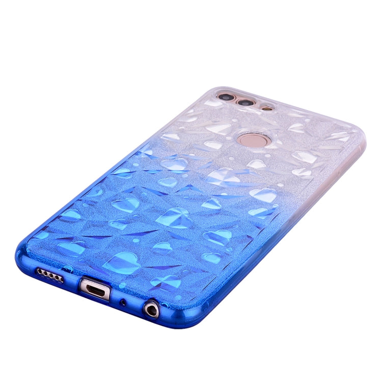 Heart Pattern Diamond Texture TPU Protector Back Cover Case for Huawei P smart (Enjoy 7S)
