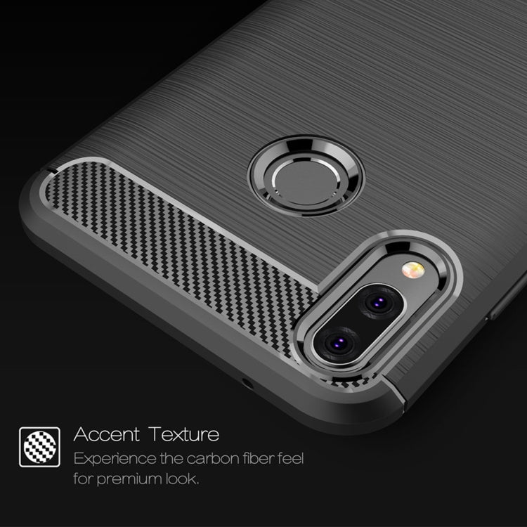 Brushed Texture Carbon Fiber Shockproof TPU Case for Huawei Y9 (2019)