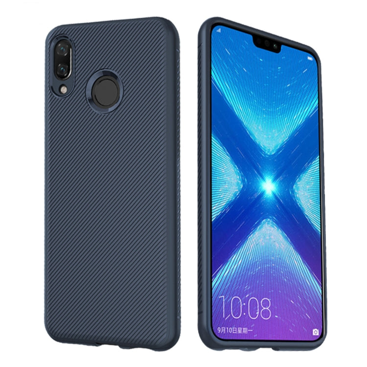 lenuo Leshen Series Stripe Texture TPU Case for Huawei Honor 8X(Blue)