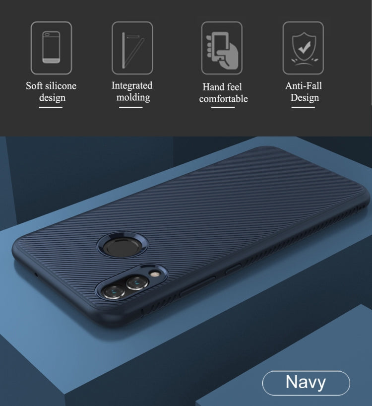 lenuo Leshen Series Stripe Texture TPU Case for Huawei Honor 8X(Blue)