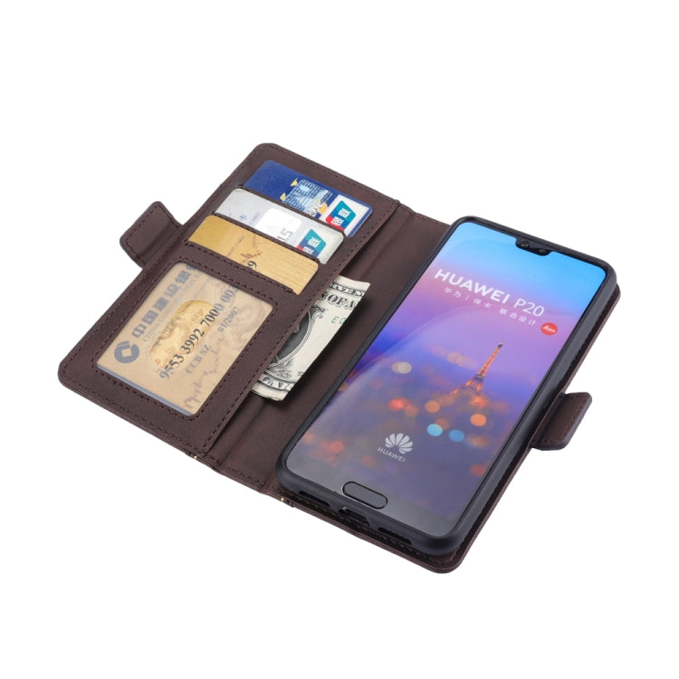 Bible Style Business Horizontal Flip Leather Case for Huawei P20, with Card Slots & Photo Frame & Holder & Wallet
