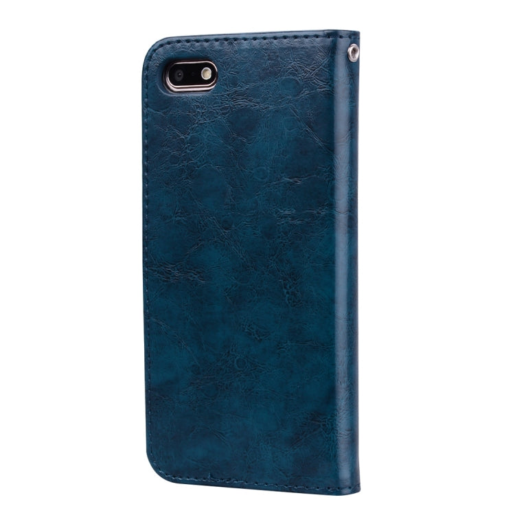 Business Style Oil Wax Texture Horizontal Flip Leather Case for Huawei Y5 (2018) / Y5 Prime (2018) / Honor 7A (Russian Version), with Holder & Card Slots & Wallet