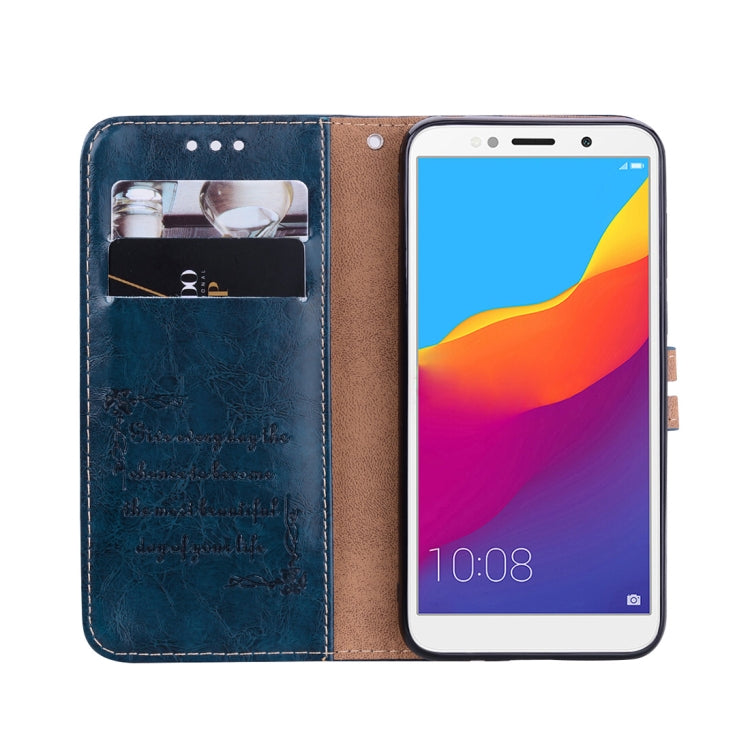 Business Style Oil Wax Texture Horizontal Flip Leather Case for Huawei Y5 (2018) / Y5 Prime (2018) / Honor 7A (Russian Version), with Holder & Card Slots & Wallet
