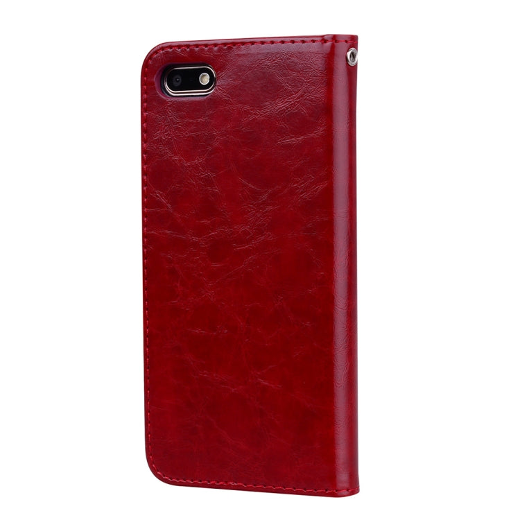 Business Style Oil Wax Texture Horizontal Flip Leather Case for Huawei Y5 (2018) / Y5 Prime (2018) / Honor 7A (Russian Version), with Holder & Card Slots & Wallet