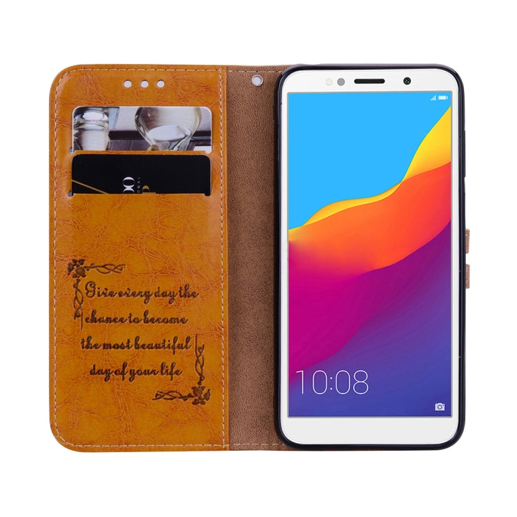 Business Style Oil Wax Texture Horizontal Flip Leather Case for Huawei Y5 (2018) / Y5 Prime (2018) / Honor 7A (Russian Version), with Holder & Card Slots & Wallet