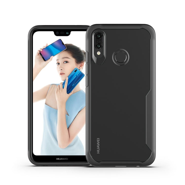Transparent PC + TPU Full Coverage Shockproof Protective Case for Huawei P20 Lite / Nova 3e (Black)