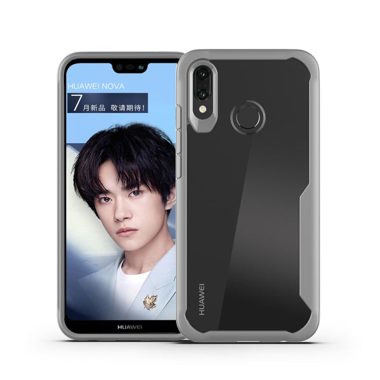 Transparent PC + TPU Full Coverage Shockproof Protective Case for Huawei Nova 3i (Grey)