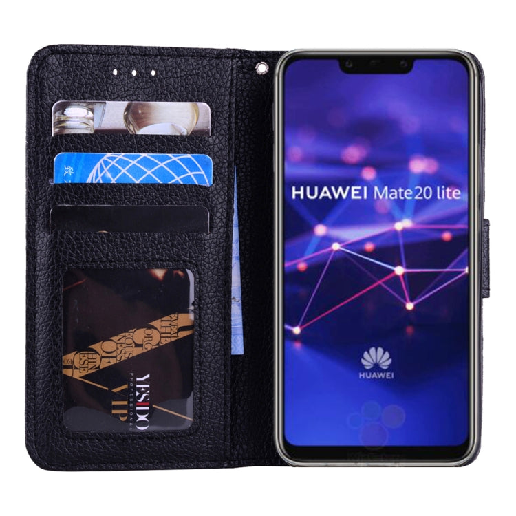 Litchi Texture Horizontal Flip Leather Case for Huawei Mate 20 Lite , with Holder & Card Slots & Wallet & Lanyard