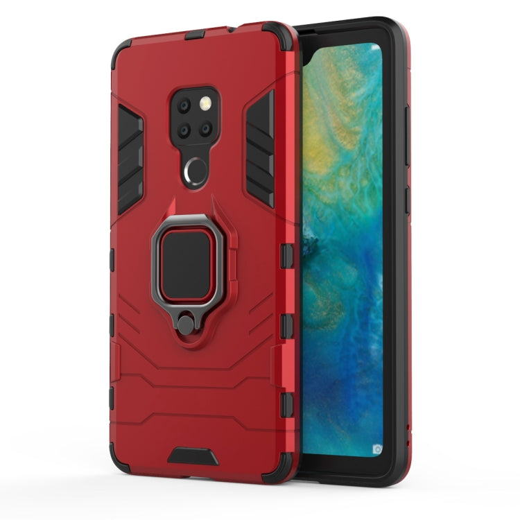 Panther PC + TPU Shockproof Protective Case for Huawei Mate 20, with Magnetic Ring Holder(Red)