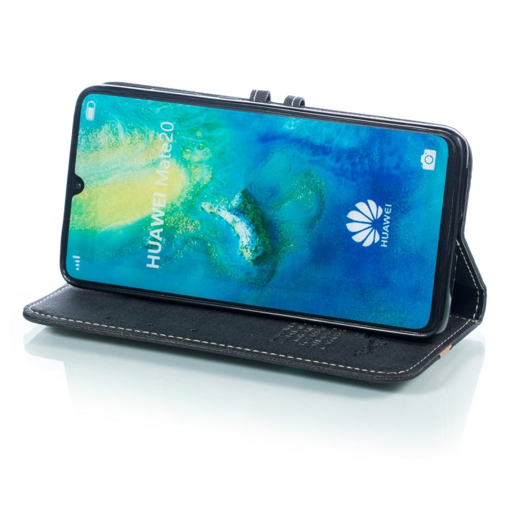 Splicing Embossed Male Style Horizontal Flip Leather Case for Huawei Mate 20, with Holder & Card Slots & Wallet & Lanyard