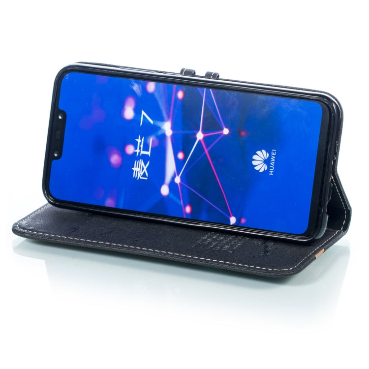 Splicing Embossed Male Style Horizontal Flip Leather Case for Huawei Mate 20 Lite/ Maimang 7, with Holder & Card Slots & Wallet & Lanyard