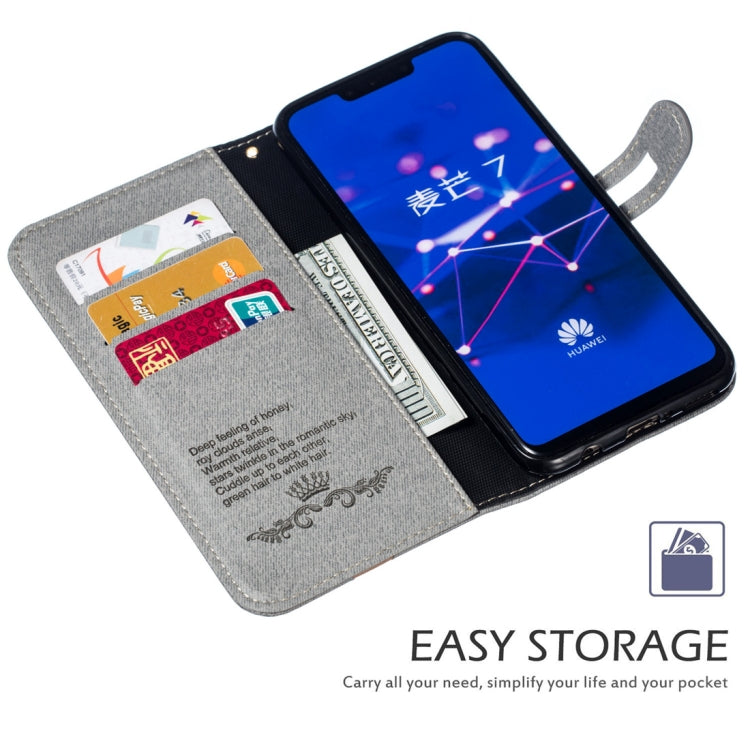 Splicing Embossed Male Style Horizontal Flip Leather Case for Huawei Mate 20 Lite/ Maimang 7, with Holder & Card Slots & Wallet & Lanyard