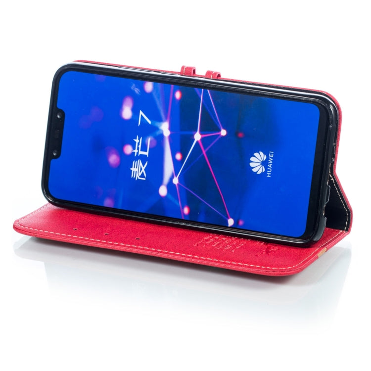 Splicing Embossed Male Style Horizontal Flip Leather Case for Huawei Mate 20 Lite/ Maimang 7, with Holder & Card Slots & Wallet & Lanyard