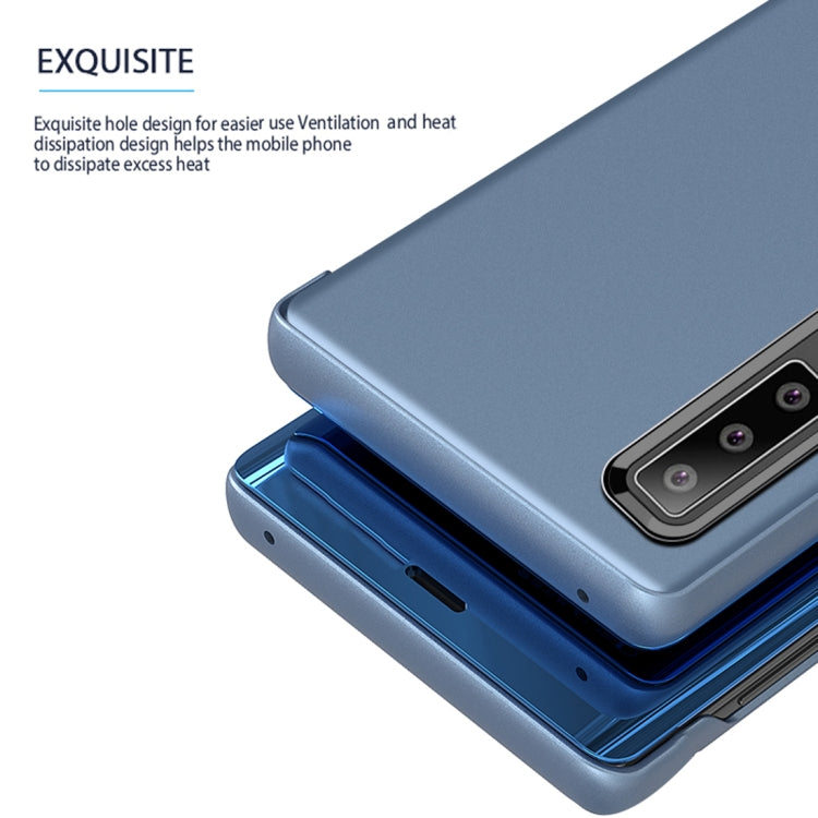 Curved Streamer Plating Shockproof Leather Case for Huawei P30, with Holder & Sleep / Wake-up Function