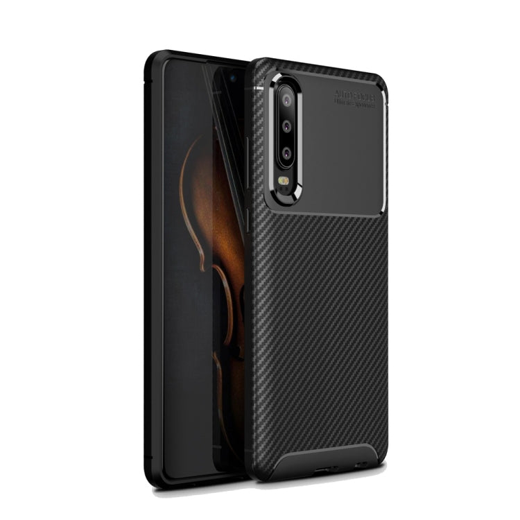 Carbon Fiber Texture Shockproof TPU Case for Huawei P30 (Black)
