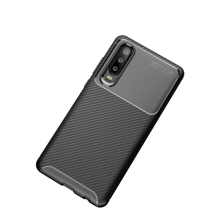Carbon Fiber Texture Shockproof TPU Case for Huawei P30 (Black)