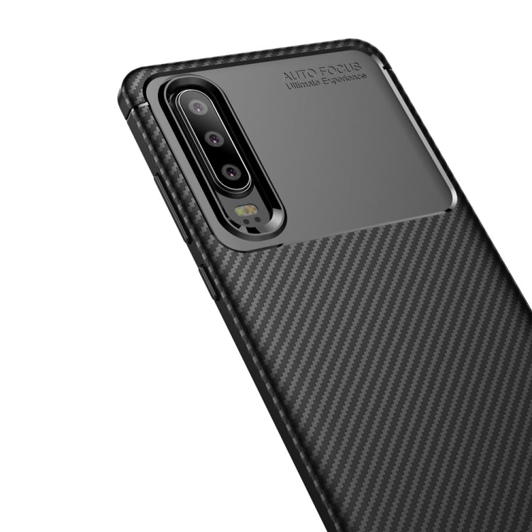 Carbon Fiber Texture Shockproof TPU Case for Huawei P30 (Black)