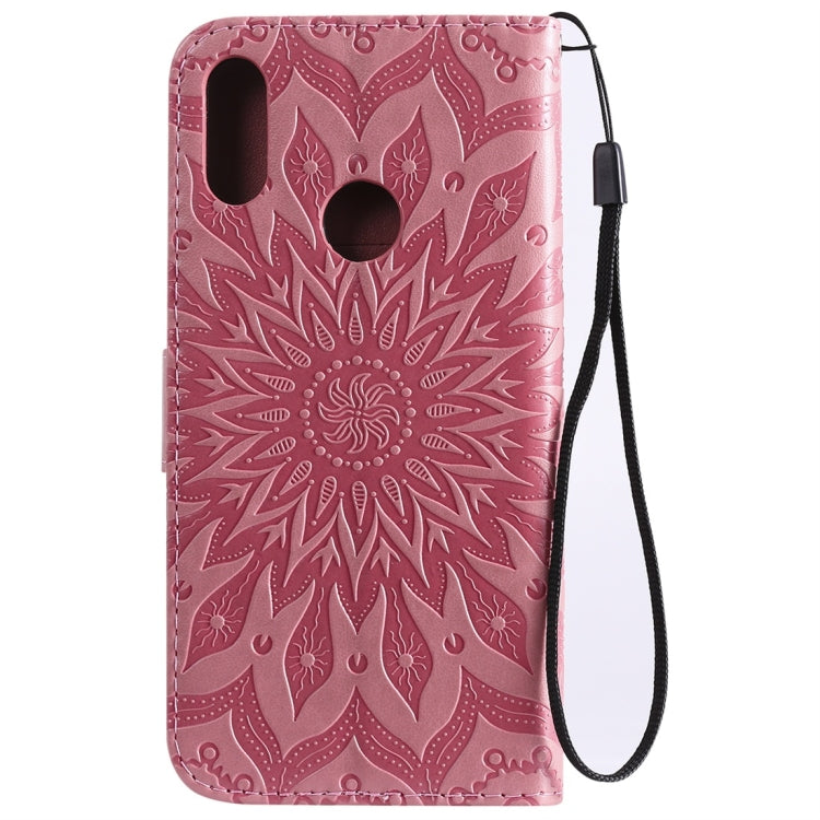 Sun Embossing Pattern Horizontal Flip Leather Case for Huawei Honor Play 8A / Y6 (2019), with Card Slot & Holder & Wallet & Lanyard
