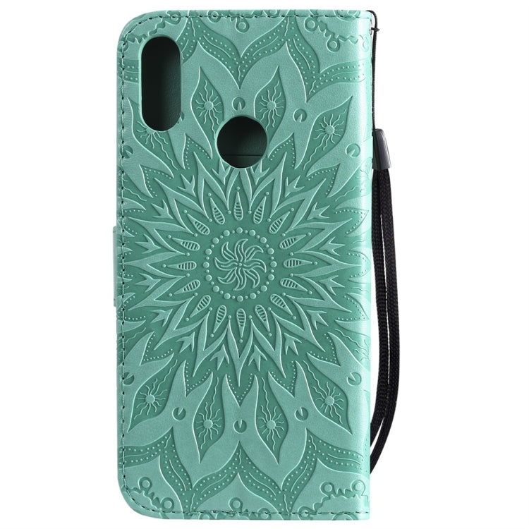 Sun Embossing Pattern Horizontal Flip Leather Case for Huawei Honor Play 8A / Y6 (2019), with Card Slot & Holder & Wallet & Lanyard