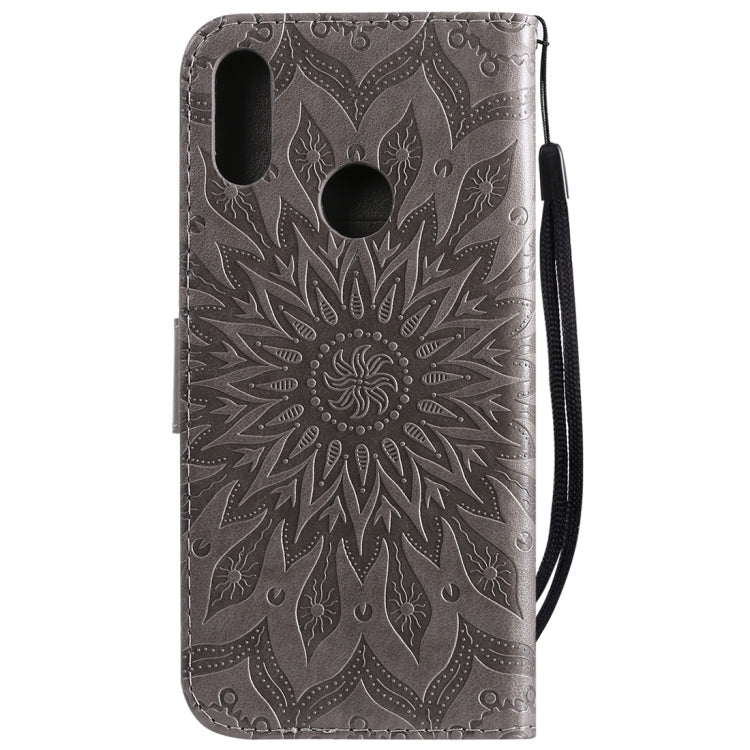 Sun Embossing Pattern Horizontal Flip Leather Case for Huawei Honor Play 8A / Y6 (2019), with Card Slot & Holder & Wallet & Lanyard