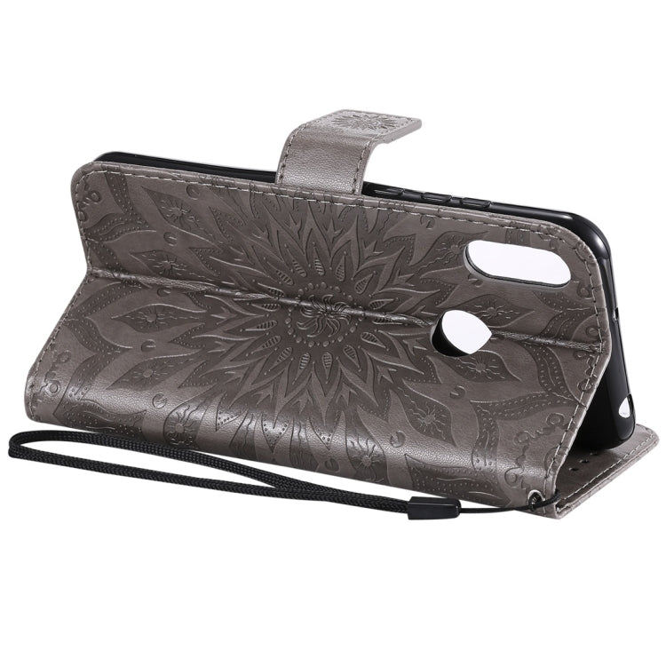 Sun Embossing Pattern Horizontal Flip Leather Case for Huawei Honor Play 8A / Y6 (2019), with Card Slot & Holder & Wallet & Lanyard