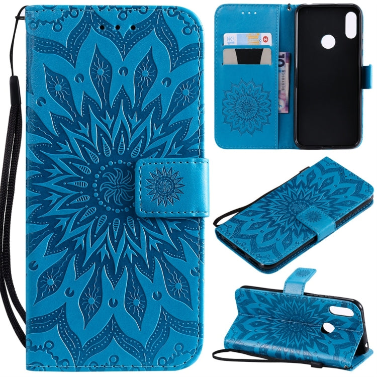 Sun Embossing Pattern Horizontal Flip Leather Case for Huawei Honor Play 8A / Y6 (2019), with Card Slot & Holder & Wallet & Lanyard