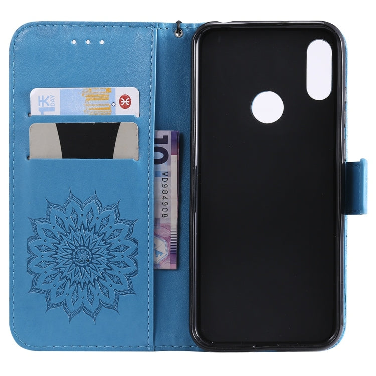 Sun Embossing Pattern Horizontal Flip Leather Case for Huawei Honor Play 8A / Y6 (2019), with Card Slot & Holder & Wallet & Lanyard