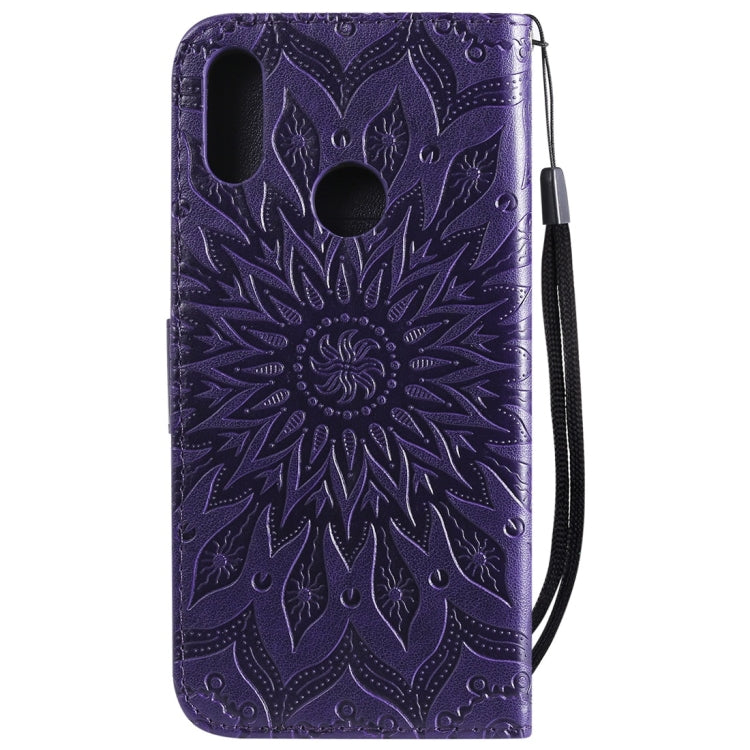 Sun Embossing Pattern Horizontal Flip Leather Case for Huawei Honor Play 8A / Y6 (2019), with Card Slot & Holder & Wallet & Lanyard