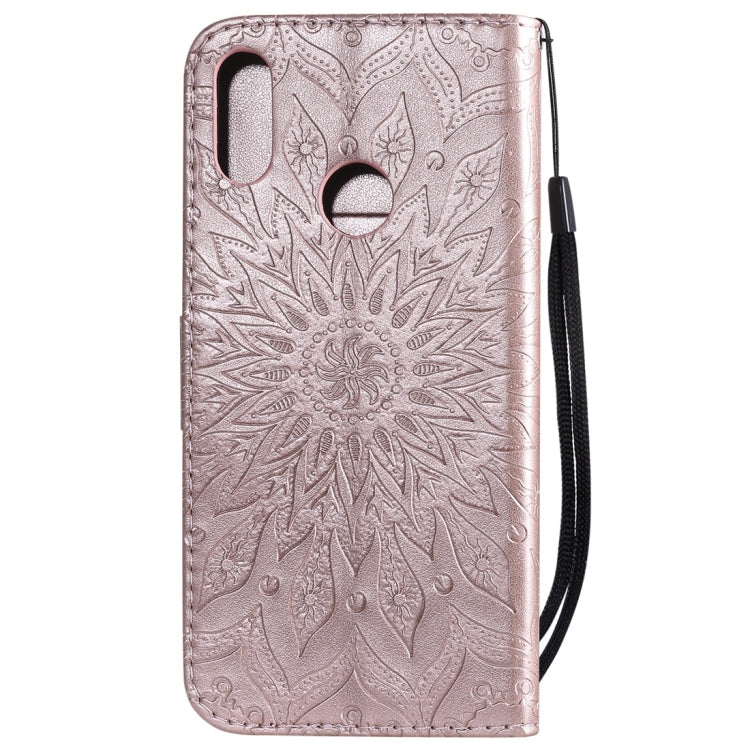 Sun Embossing Pattern Horizontal Flip Leather Case for Huawei Honor Play 8A / Y6 (2019), with Card Slot & Holder & Wallet & Lanyard